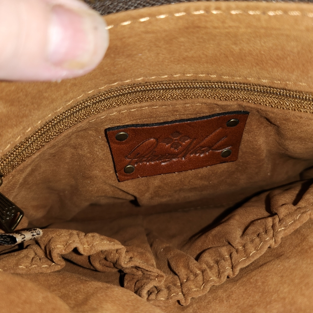 Patricia Nash Brown Embossed Leather Clutch - Picture 5 of 7